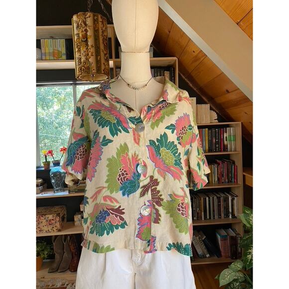 Floral Linen Shirt - Picture 2 of 7